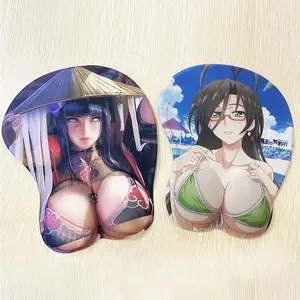 Fabrika toptan kendi tasarım yapmak seksi Anime kız Oppai bilek dinlenme tarzı 3D göğüsler Mouse Pad