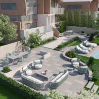 Ensemble de canapés d'extérieur en aluminium de luxe en forme de L - Design moderne pour cour et parc - Meubles de jardin imperméables