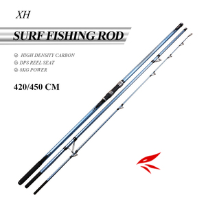 Angle 4.2m 4.5m Haute qualité Carbon Solid Tip 3 sections leurre poids 100-250g <span class=keywords><strong>canne</strong></span> à pêche surf longue <span class=keywords><strong>canne</strong></span> à pêche pour RESERVOIRS - Product Image 1