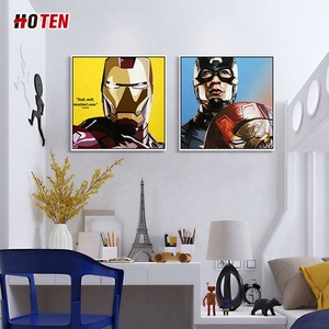 Personaje de película pintado a mano pintura al óleo estilo abstracto con Iron Man Capitán América <span class=keywords><strong>Thor</strong></span> Wolverine lienzo Base soporte - Product Image 4