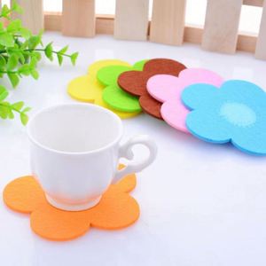 Various Color Irregular Bright Color Felt Coasters Custom Logo for <b>Coffee</b> Mug Mat <b>Table</b> Decoration - Product Image 2