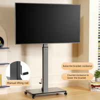 XZSY-02 Soporte de TV Manual Ajustable en Altura con Capacidad de Carga de 50 kg Negro/Blanco 90 °   Soporte de TV Giratorio para televisores de 42 a 75 pulgadas
