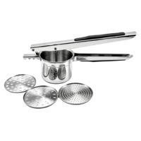 Éplucheur et presse-purée manuel en acier inoxydable pour la maison, outil de cuisine avec design compatible lave-vaisselle, écologique