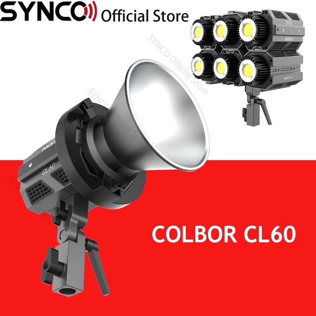 Synco Colbor CL60 Bi-color 2700-6500K CL60M 5600K LED Video Photography Light Bowens Mount Lights for Photography Video Movie
