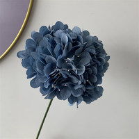 B-1208 Dekorasi Pernikahan Rumah Hari Valentine Abu-abu Biru Sutra Buatan Tangan Rangkaian Bunga Batang Tunggal Hydrangea Cabang Panjang