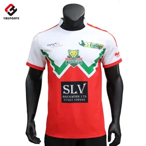 China Beste Rugby Shirt Voetbal Slijtage Uniformen Afdrukken Sublimatie Rugby Jersey custom rugby jersey