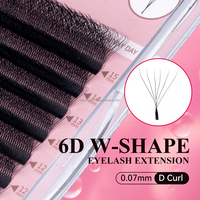 Extension de cils personnalisée en gros OEM ODM Private Label W Shape Eyelash Free Design Logo Premade Fans 6D