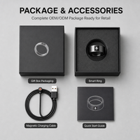 Bague Intelligente Étanche IP68 avec Suivi de Santé IA, Fréquence Cardiaque, Pression Artérielle, Sommeil, Suivi de Condition Physique et Enregistrement Audio Discret