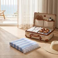Serviette de plage professionnelle en coton surdimensionnée, super douce et absorbante, pour les voyages, la natation et l'utilisation en extérieur sur la plage