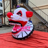 Grande tête de clown gonflable pour la décoration de festival d'Halloween, ballon gonflable tête de Joker