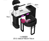 Yicheng beauté en gros blanc et noir table à ongles pour Salon de beauté Durable beauté ongles équipement manucure Table à vendre
