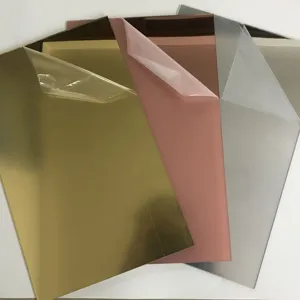Foglio acrilico ZHANYU 3mm formato taglio argento/oro/oro rosa specchio pmma foglio per la decorazione dei bambini