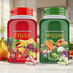 Suplemento de Multivitaminas, Fibra, Frutas y <span class=keywords><strong>Verduras</strong></span>, Cápsulas de Frutas y <span class=keywords><strong>Verduras</strong></span> Naturales <span class=keywords><strong>para</strong></span> Mejorar <span class=keywords><strong>la</strong></span> Inmunidad, Equilibrar <span class=keywords><strong>la</strong></span> Energía - Product Image 1