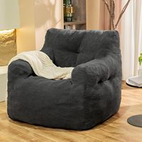 Fauteuil pouf en peluche douce Loveliving pour adultes avec support pour la tête et le dos, tissu extra large résistant aux déchirures, canapé paresseux avec accoudoirs