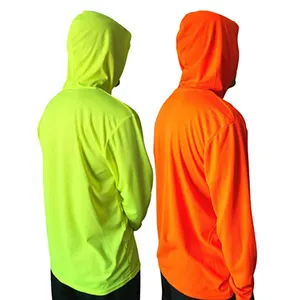 Camiseta laranja construção amarela hi vis manga comprida segurança