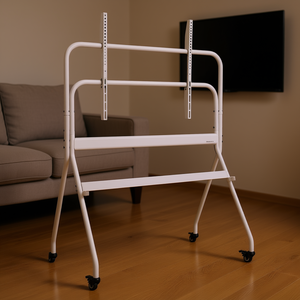 Support TV portable sur roulettes Furmaxx 35-100 pouces, chariot métallique VESA 800x600mm pour téléviseurs LED, plateau monocouche, quatre supports - Product Image 2