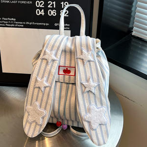 Nuovo <span class=keywords><strong>Zaino</strong></span> Estivo con Orecchie di Coniglio, Grande Capacità, Borsa Scolastica Femminile di Alta Qualità, Fodera <span class=keywords><strong>in</strong></span> Poliestere, <span class=keywords><strong>Tessuto</strong></span> <span class=keywords><strong>in</strong></span> Cotone - Product Image 2