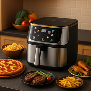Friteuse saine sans huile, appareil électrique domestique avec contrôle numérique de la température, friteuse à air chaud KA03008 - Product Image 1