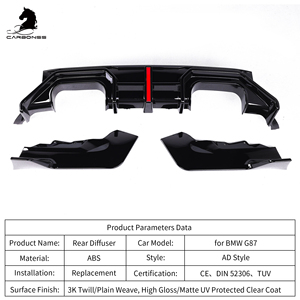 Difusor Trasero de Alta Calidad en Negro Brillante Estilo AD para BMW G87 M2, Pieza Automotriz de ABS con Luz LED, <span class=keywords><strong>2022</strong></span>+ - Product Image 3