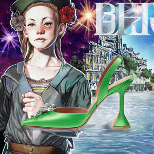 Elegantes Zapatos de Tacón Alto de Satén Naranja con Cristales para Mujer, Modernos Zapatos de Fiesta con Tacones Finos para Primavera y Verano - Product Image 2