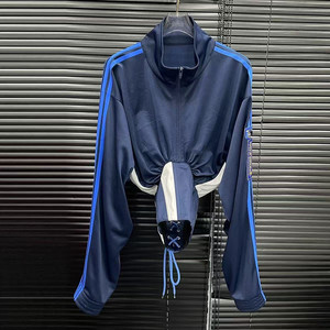 Nuovo cappotto sportivo retrò da donna <span class=keywords><strong>camicia</strong></span> per protezione solare con collo alto e cinturino in vita - Product Image 2