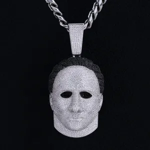 Krkc & co horror fantasma personalizado, assustador halloween, hip hop, presente, michael myers, máscara, pingente