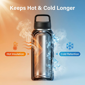 Stainless Steel Vacuum Insulated Water <b>Bottle</b> Portable Leak Proof <b>Thermos</b> Straight Cup for Travel Office - Product Image 5