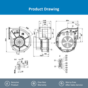 Ventilador Centrífugo de Refrigeración con Motor EC para Caldera de Gas, OEM G1G170-AB31-51, 230 VCA, 6530 RPM, 410 W, 1.8 A, 380 m3/h - Product Image 4