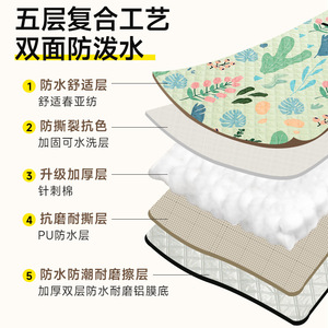 Tapete de Picnic Ultrasónico Spring Yafang, Rectangular, Diseño Floral, Impermeable, para Acampar al Aire Libre, Playa, Todas las Estaciones, Portátil - Product Image 5