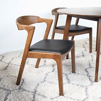 Chaises de salle à manger modernes pour restaurant Pieds en bois massif avec enveloppe en cuir pour café bar maison hôtel meubles de salle à manger