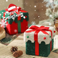 Coffret cadeau de Noël en flanelle de luxe Sac de pomme de Noël Boîtes d'emballage de Noël pour bonbons à la pomme