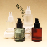 Flacon compte-gouttes en verre transparent à épaule plate rond, 30ml, 50ml, 100ml, pour huile capillaire et sérum cosmétique, avec logo personnalisé