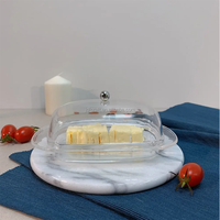 Plat à beurre et à fromage unique en acrylique transparent, récipient en verre