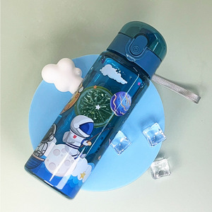 Nouvelles Bouteilles d'Eau en Plastique sans BPA, Créatives et Mignonnes pour Enfants, avec Paille, Design Original pour Maison, École, Camping, Isolation Thermique et Logo Personnalisable - Product Image 6