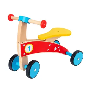 Лидер продаж, новый стиль, детский деревянный четырехколесный Балансирующий ходунок, самокат с защитой от опрокидывания, деревянный автомобиль для детей
