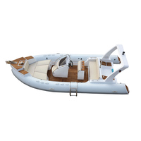 Bateau pneumatique rigide à usage intensif RIB-600B, coque en fibre de verre à fond en V profond pour les opérations de sauvetage maritime
