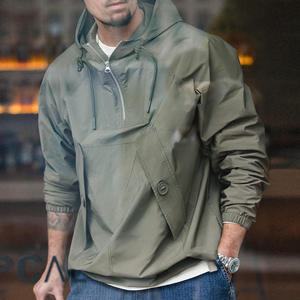 Veste d'extérieur coupe-vent personnalisée OEM avec capuche Pullover Manteaux Veste pour hommes - Product Image 3