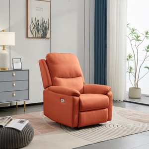 Sillón Reclinable Eléctrico de Estilo Moderno, Juego de Cuero, Directo de Fábrica, Sillón Seccional Giratorio para Sala de Estar, Estructura Metálica, Tela HY1190E, Reclinable S - Product Image 3