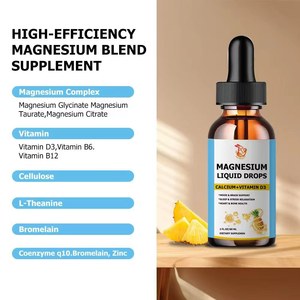 Suplementos Herbales al por Mayor de Fábrica con L-Teanina y Bromelina para Apoyar la Relación Muscular y la Recuperación, Gotas Líquidas de Magnesio - Product Image 6
