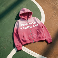 Sweat à capuche zippé pour homme, dégradé rose, avec imprimé slogan, poche kangourou, coupe oversize, style streetwear vintage, veste décontractée