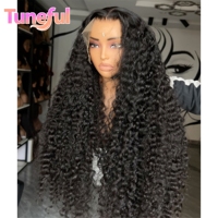 Perruque Pixie Bouclée Prête à Porter en Cheveux Humains Indiens, Sans Colle, Vente en Gros, Cheveux Naturels avec Perruques Frontales HD Full Lace pour Femmes
