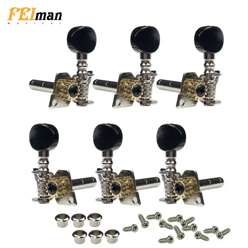 Feiman B110 black 3L 3R Guitar Tuning Pegs Tuners Machine Heads for Acoustic Classical Guitar replacement guitarra Accessories