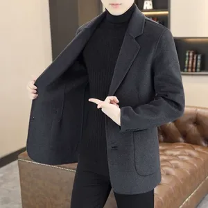 Costume pour <span class=keywords><strong>homme</strong></span>, style automne-hiver, veste courte, costume décontracté pour affaires - Product Image 5
