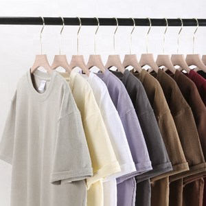 Camiseta <span class=keywords><strong>HAGO</strong></span> de Alta Calidad, 100% Algodón, Tejido Holgado, Oversize, Gruesa, Transpirable, Ecológica, Lisa, para Hombre - Product Image 2