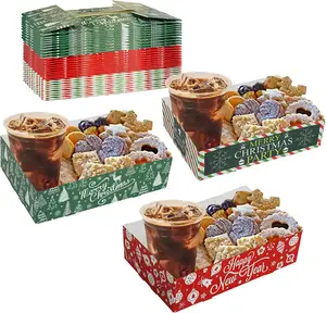 크리스마스 파티용 도매 종이 식사 상자 생분해 종이 상자 생선칩 종이 상자
