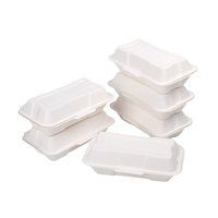 Vente en gros de boîtes alimentaires biodégradables jetables emballage de pulpe de bagasse contenants alimentaires boîte à lunch boîte d'emballage alimentaire à emporter