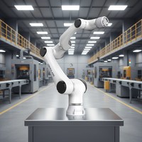 Robot collaboratif entièrement automatisé Han's Robot, bras robotisé à 6 axes, moteur de boîte de vitesses PLC, 1 kW, alliage d'acier inoxydable, soudage industriel MIG