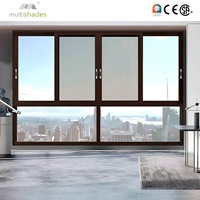Finestra Scorrevole in Alluminio a Triplo Vetro Basso Emissivo Multishades NFRC CA Title 24 Energy Star, Insonorizzata con Telaio Sottile, Standard USA