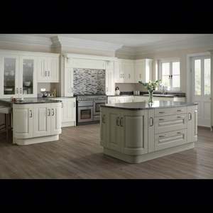 Vente chaude, armoires de cuisine en bois shaker blanc sur mesure, style américain moderne, design d'armoire de cuisine avec îlot - Product Image 2