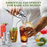 Ensemble de shaker à cocktails en acier inoxydable, kit de barman avec support en acrylique, outils de bar professionnels pour le mélange de boissons, accessoires de bar
